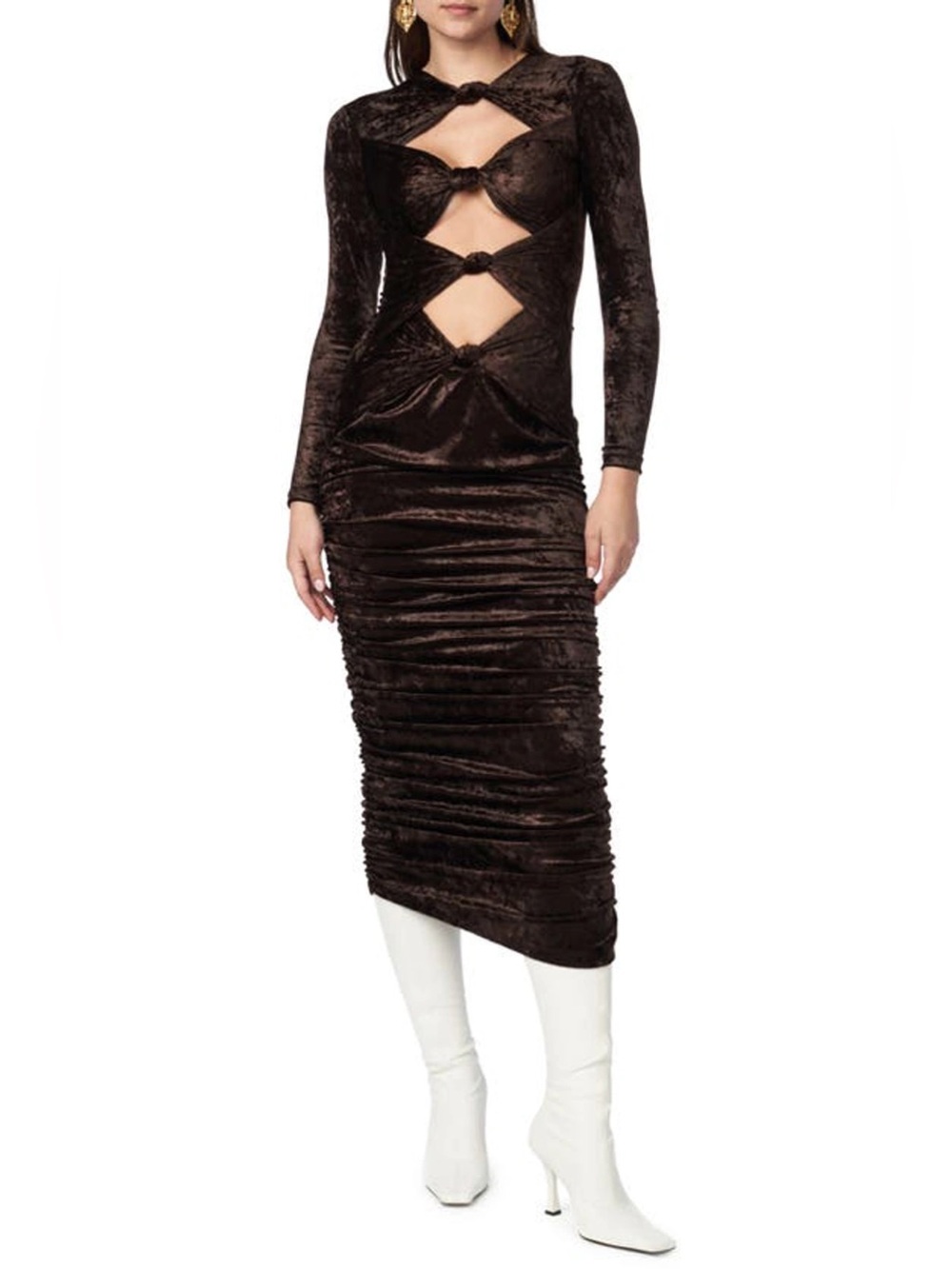 Ronny Kobo Toury Dress in Deep Mahogany